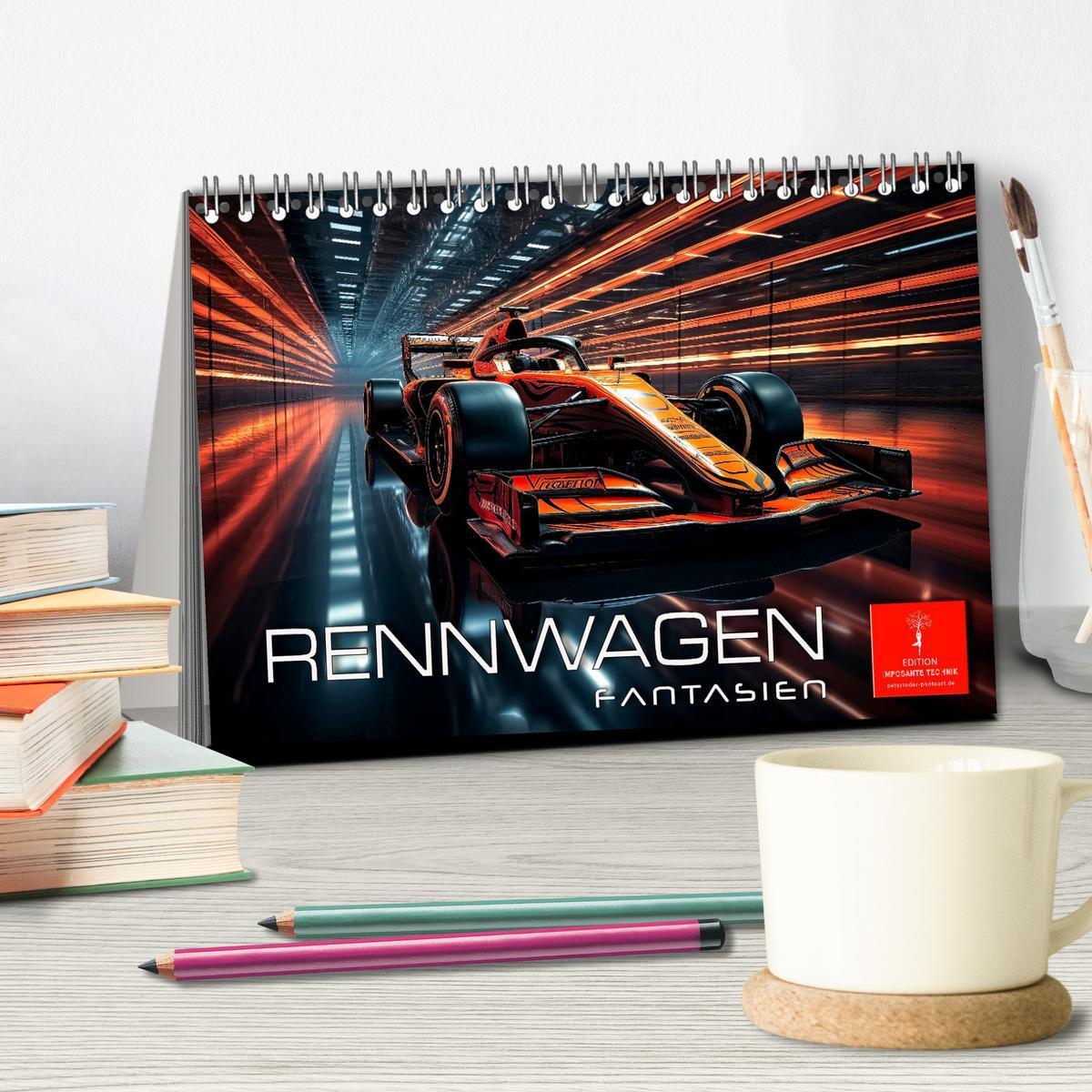 Bild: 9783383890567 | Rennwagen Fantasien (Tischkalender 2025 DIN A5 quer), CALVENDO...