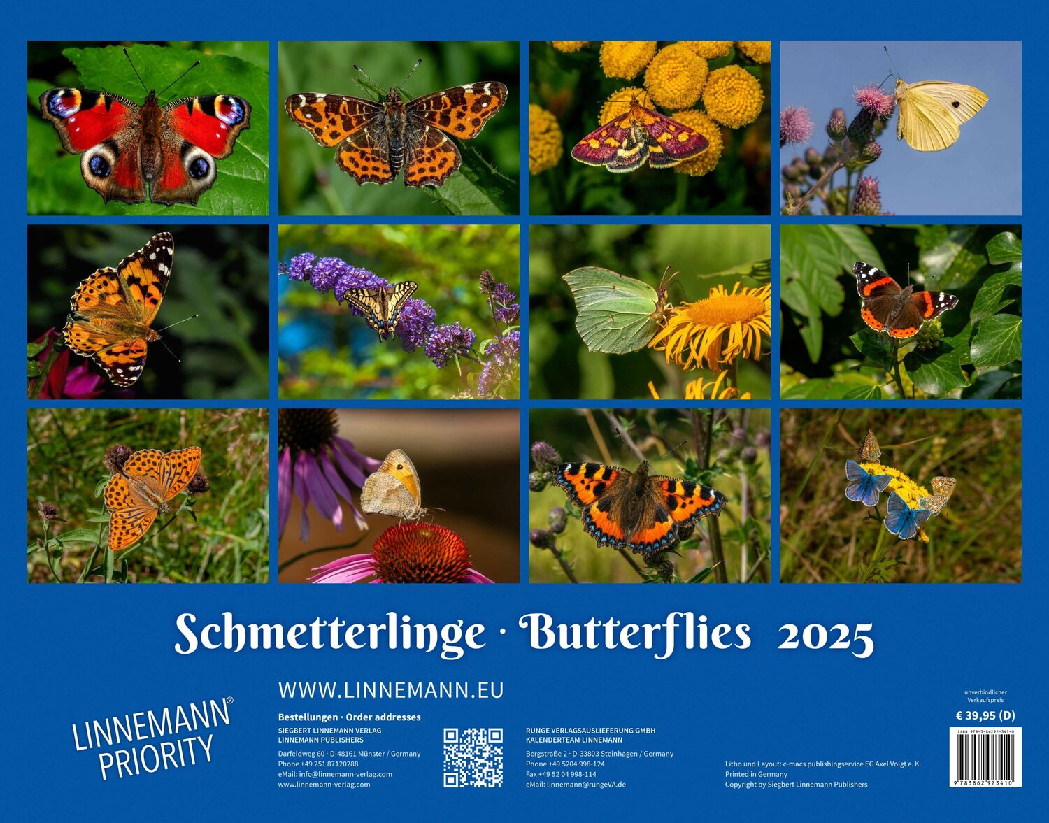 Rückseite: 9783862923410 | Schmetterlinge 2025 Großformat-Kalender 58 x 45,5 cm | Verlag | 14 S.