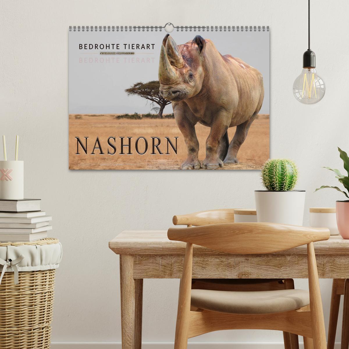 Bild: 9783435370788 | Bedrohte Tierart - Nashorn (Wandkalender 2025 DIN A3 quer),...