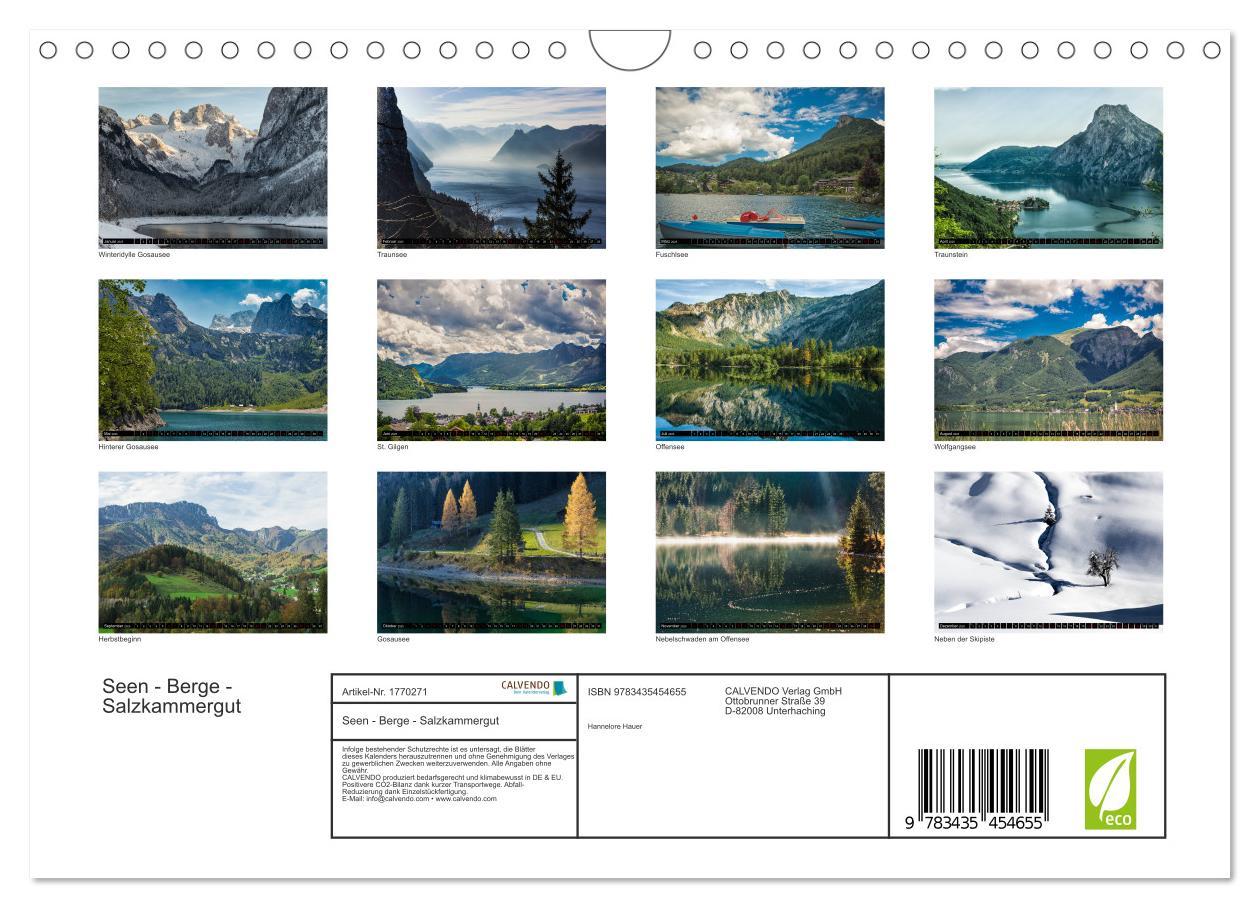 Bild: 9783435454655 | Seen - Berge - Salzkammergut (Wandkalender 2025 DIN A4 quer),...