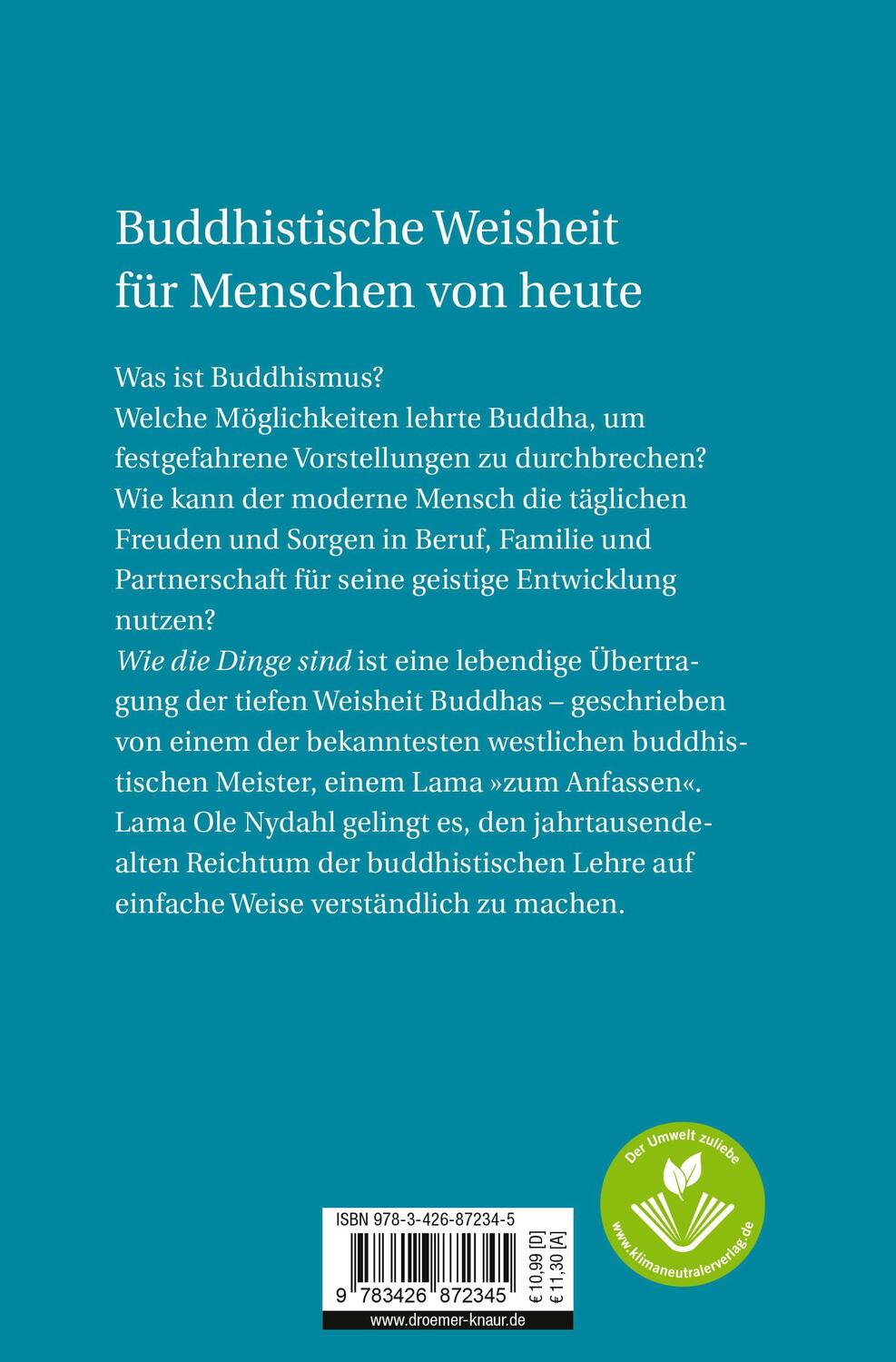 Rückseite: 9783426872345 | Wie die Dinge sind | Eine zeitgemäße Einführung in die Lehre Buddhas