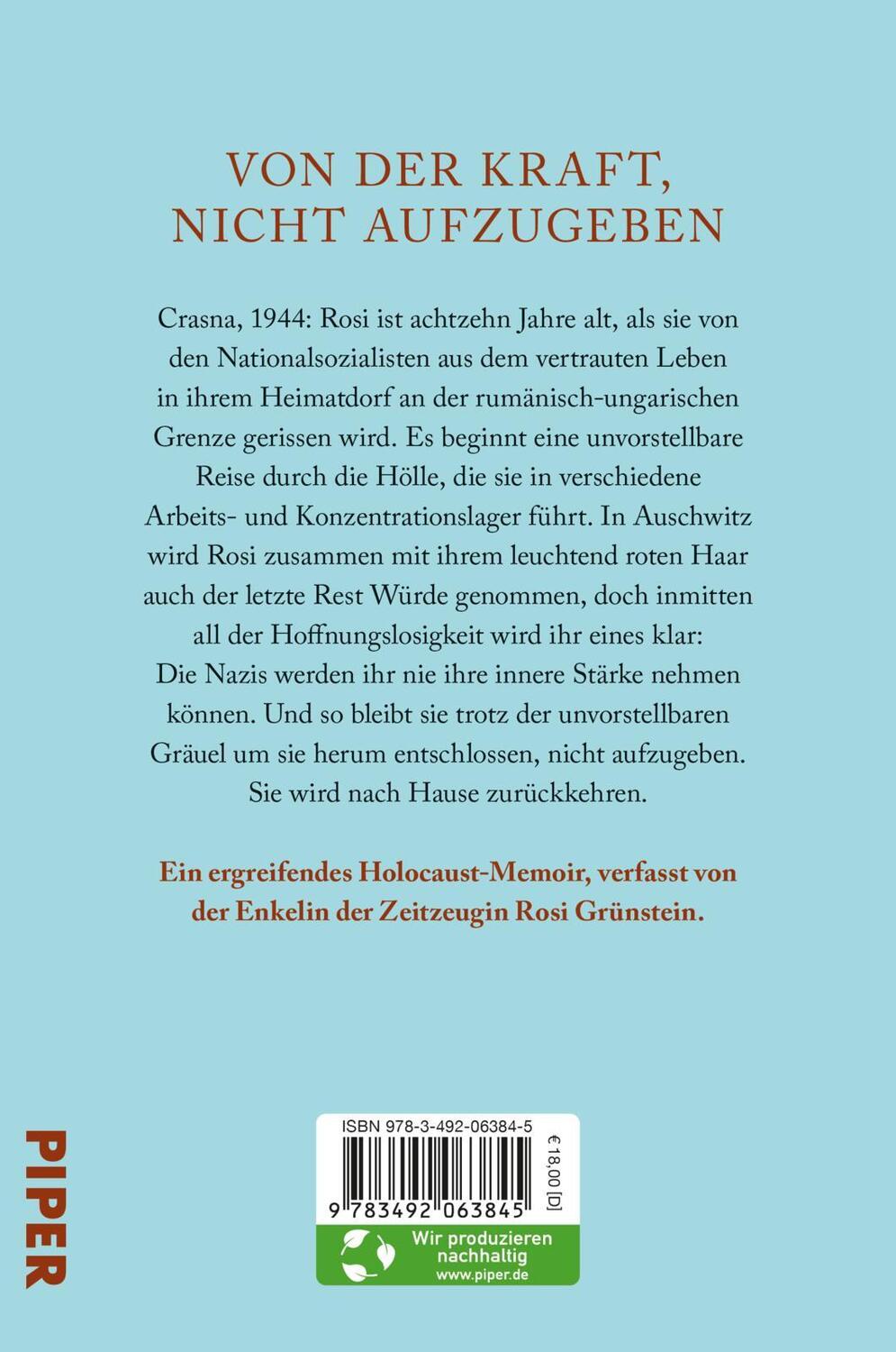 Rückseite: 9783492063845 | Das Mädchen mit dem roten Zopf | Nechama Birnbaum | Taschenbuch | 2023