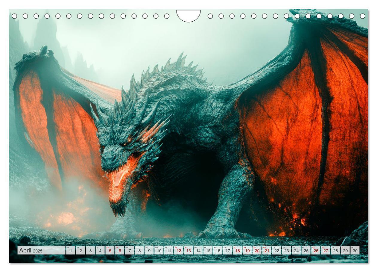 Bild: 9783457181447 | MÄCHTIGE DRACHEN Mystische Wesen (Wandkalender 2025 DIN A4 quer),...