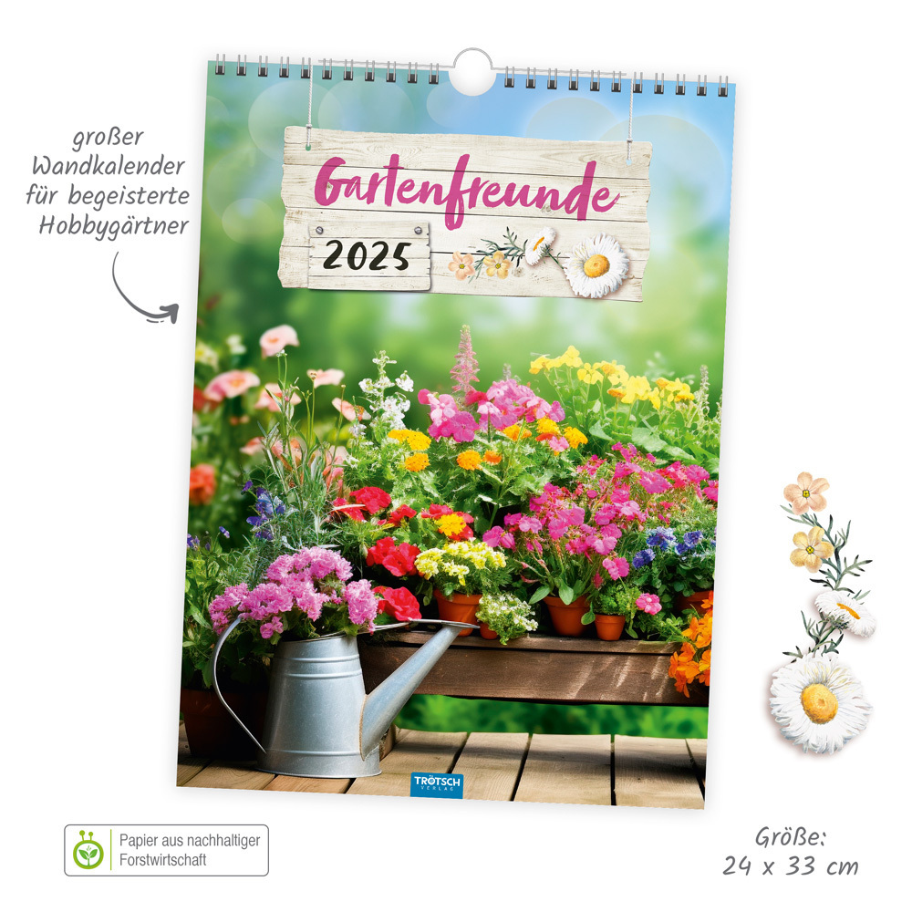 Bild: 9783988021977 | Trötsch Classickalender Gartenfreunde 2025 | Wandkalender | Kalender