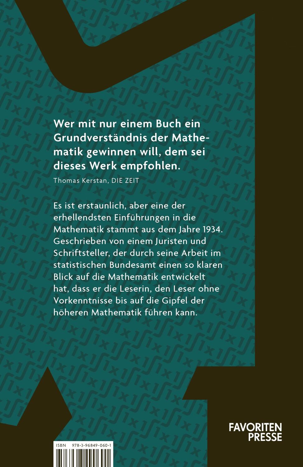 Rückseite: 9783968490601 | Vom Einmaleins zum Integral | Mathematik für jedermann | Colerus