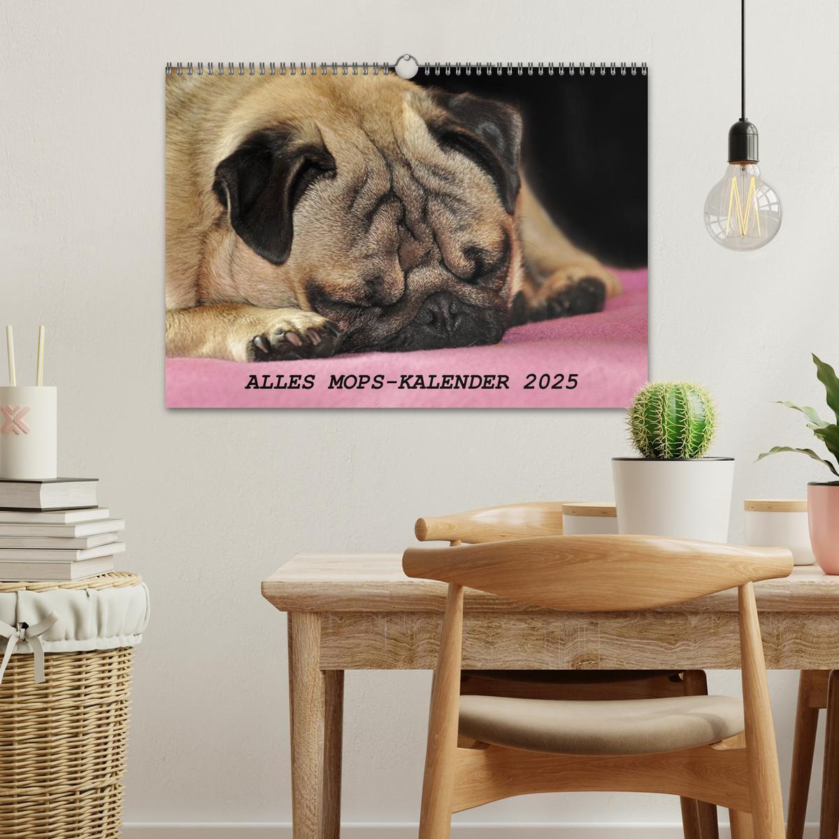 Bild: 9783435390977 | Alles Mops-Kalender 2025 (Wandkalender 2025 DIN A3 quer), CALVENDO...