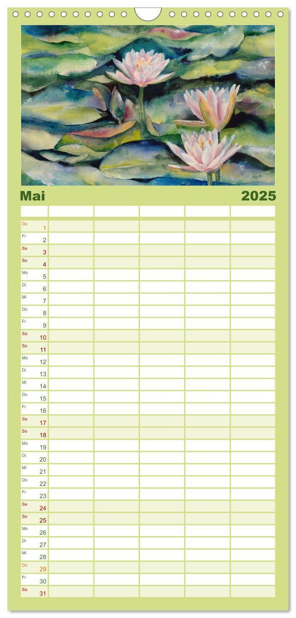 Bild: 9783457123256 | Familienplaner 2025 - Garten Aquarelle mit 5 Spalten (Wandkalender,...