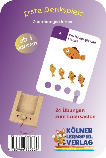 Cover: 9783966220729 | Erste Denkspiele | Zuordnungen lernen. 24 Übungen zum Lochkasten