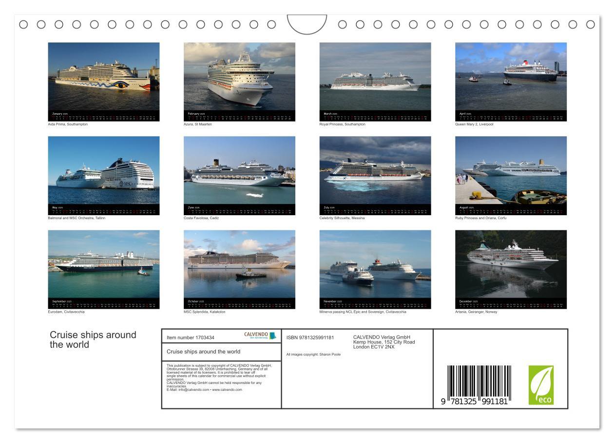 Bild: 9781325991181 | Cruise ships around the world (Wall Calendar 2025 DIN A4...