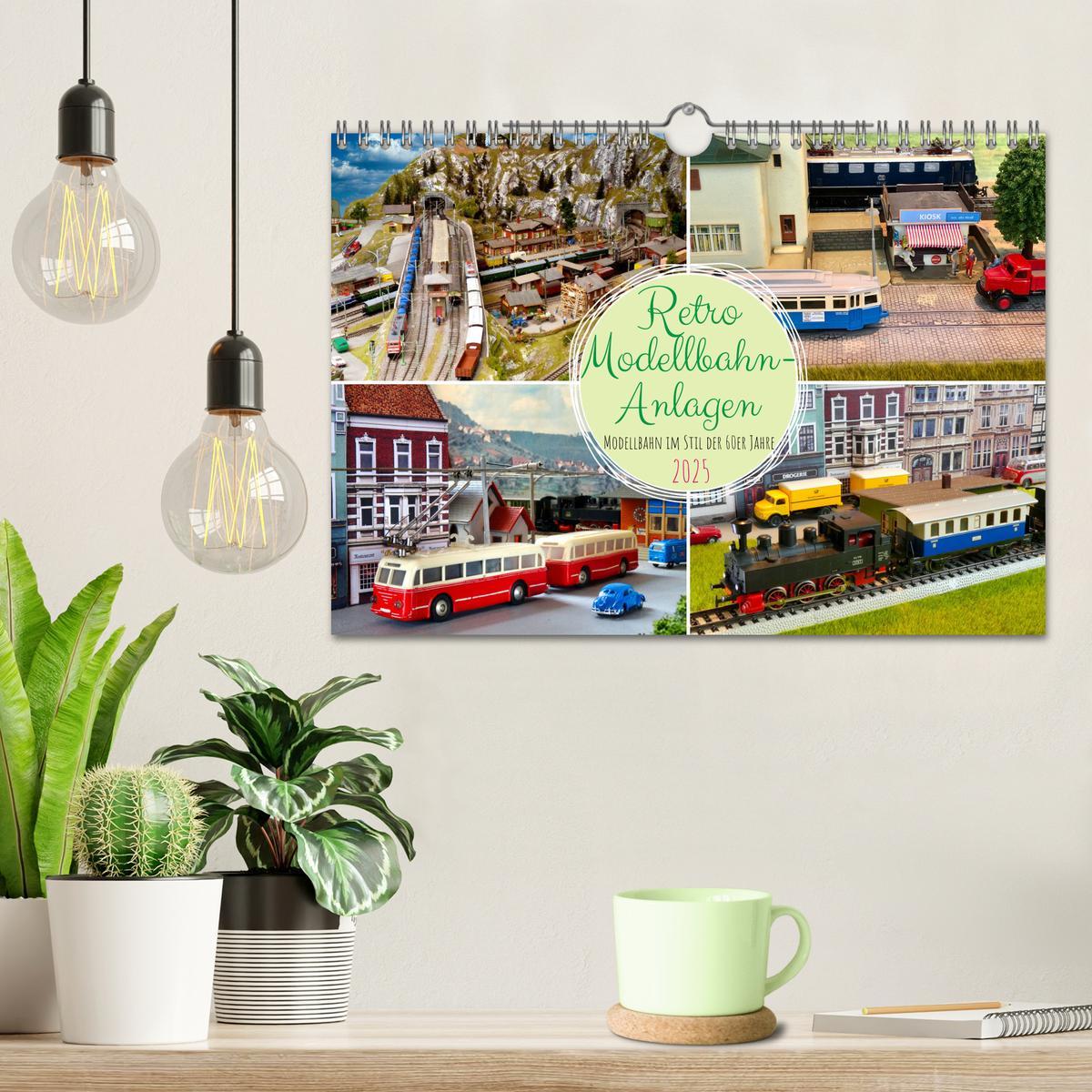 Bild: 9783383914119 | Retro Modellbahnanlagen (Wandkalender 2025 DIN A4 quer), CALVENDO...