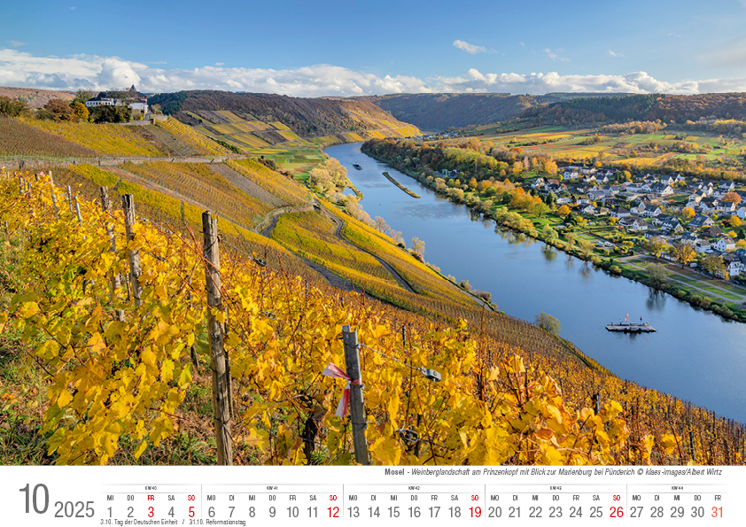 Bild: 9783965352117 | Mosel von Trier bis Koblenz 2025 Bildkalender A4 quer, spiralgebunden