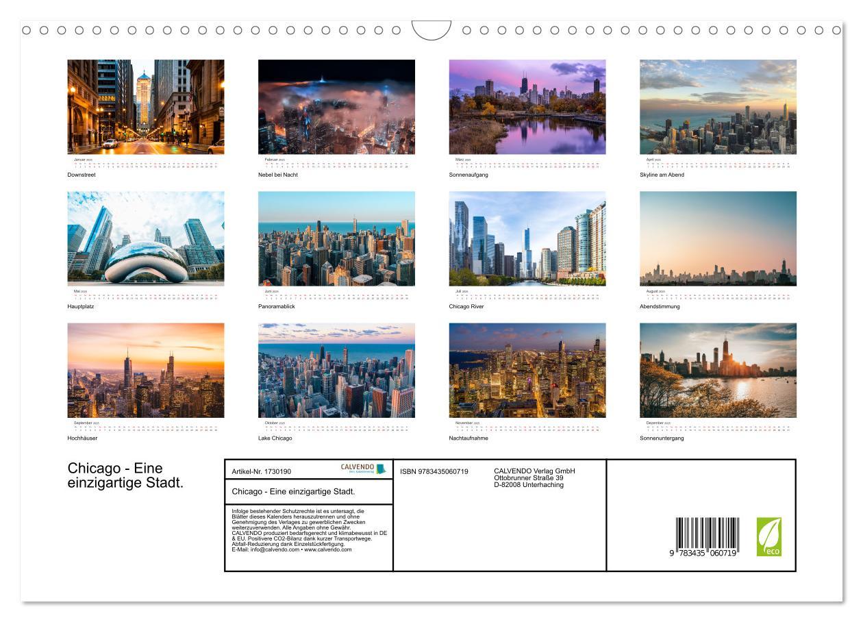 Bild: 9783435060719 | Chicago - Eine einzigartige Stadt. (Wandkalender 2025 DIN A3 quer),...