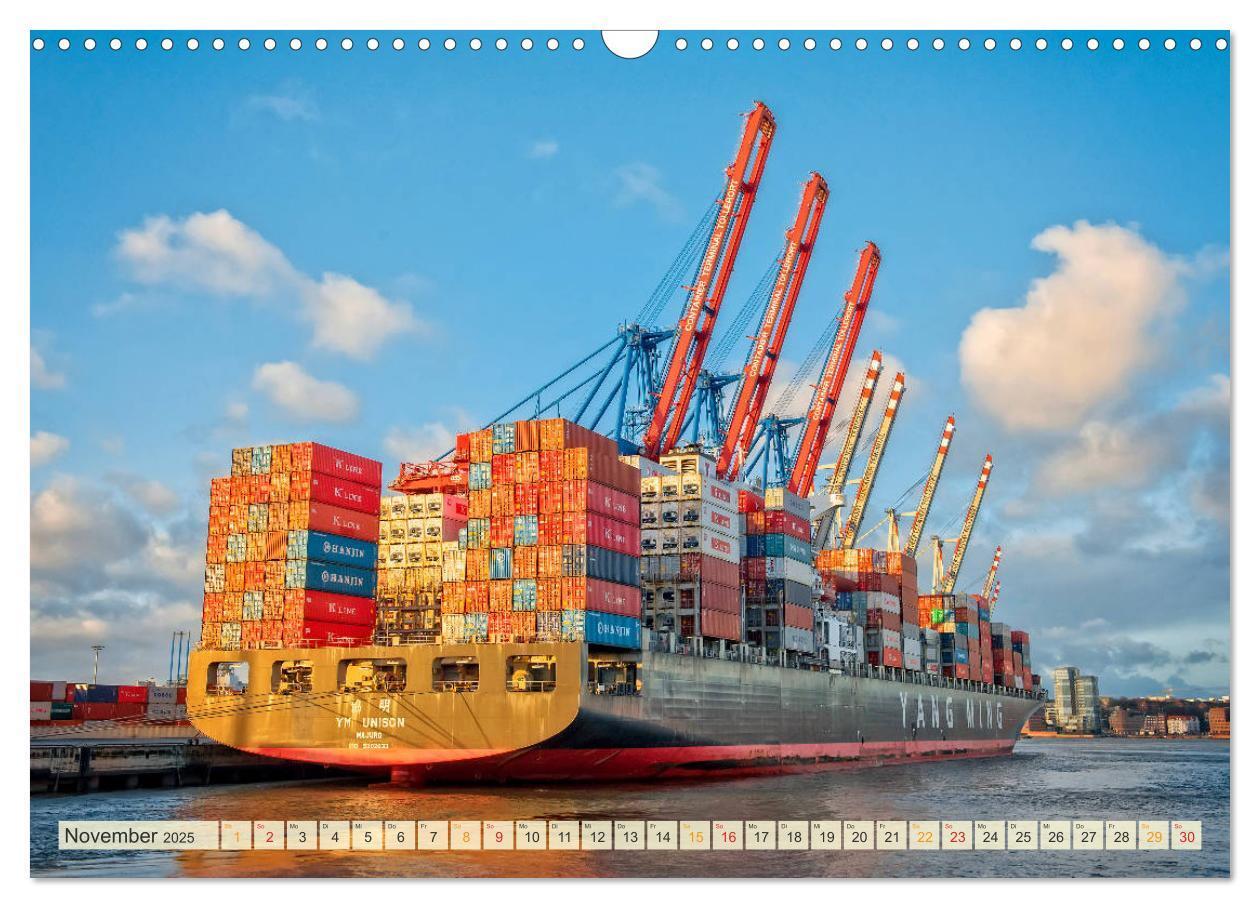 Bild: 9783435383252 | Containerschiffe auf der Elbe (Wandkalender 2025 DIN A3 quer),...