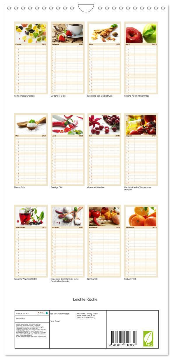 Bild: 9783457118856 | Familienplaner 2025 - Leichte Küche mit 5 Spalten (Wandkalender, 21...