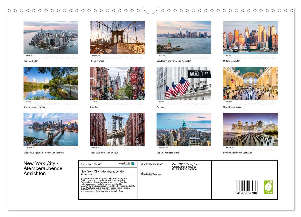 Bild: 9783435043910 | New York City - Atemberaubende Ansichten (Wandkalender 2025 DIN A3...