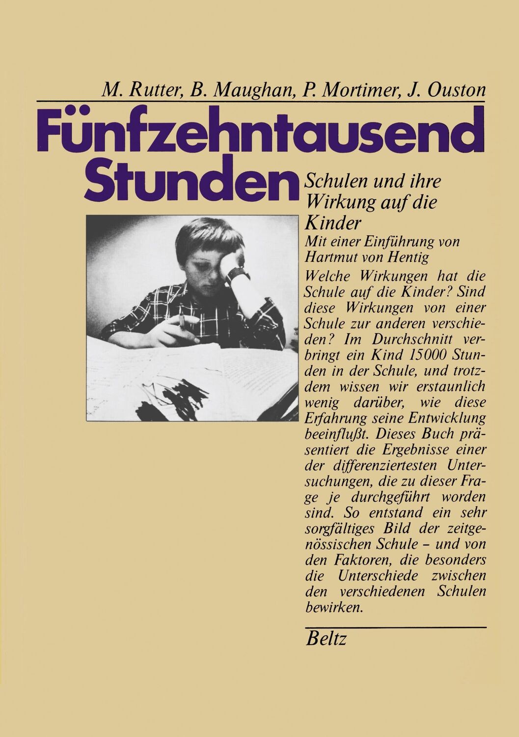 Cover: 9783407541093 | Fünfzehntausend Stunden | Michael Rutter (u. a.) | Taschenbuch | 2000