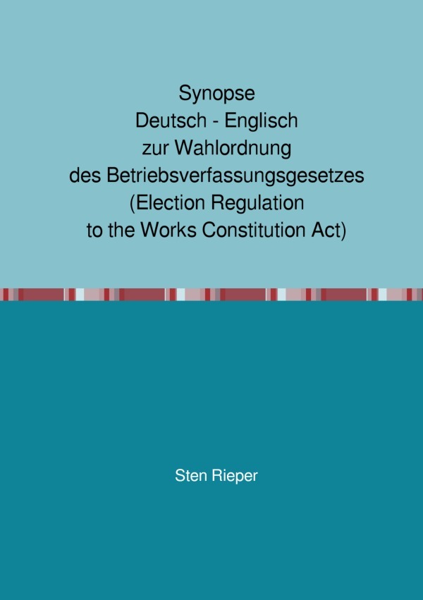 Cover: 9783754934166 | Synopse Deutsch - Englisch zur Wahlordnung des...