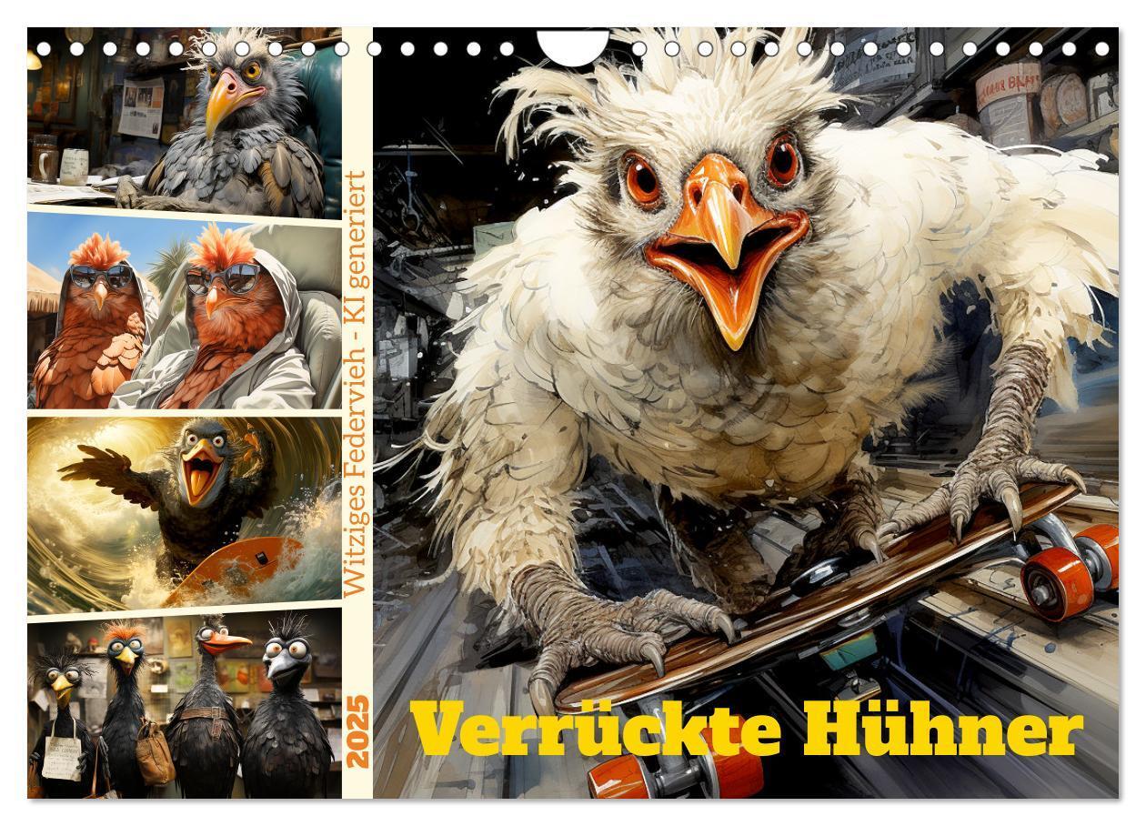 Cover: 9783383847349 | Verrückte Hühner (Wandkalender 2025 DIN A4 quer), CALVENDO...