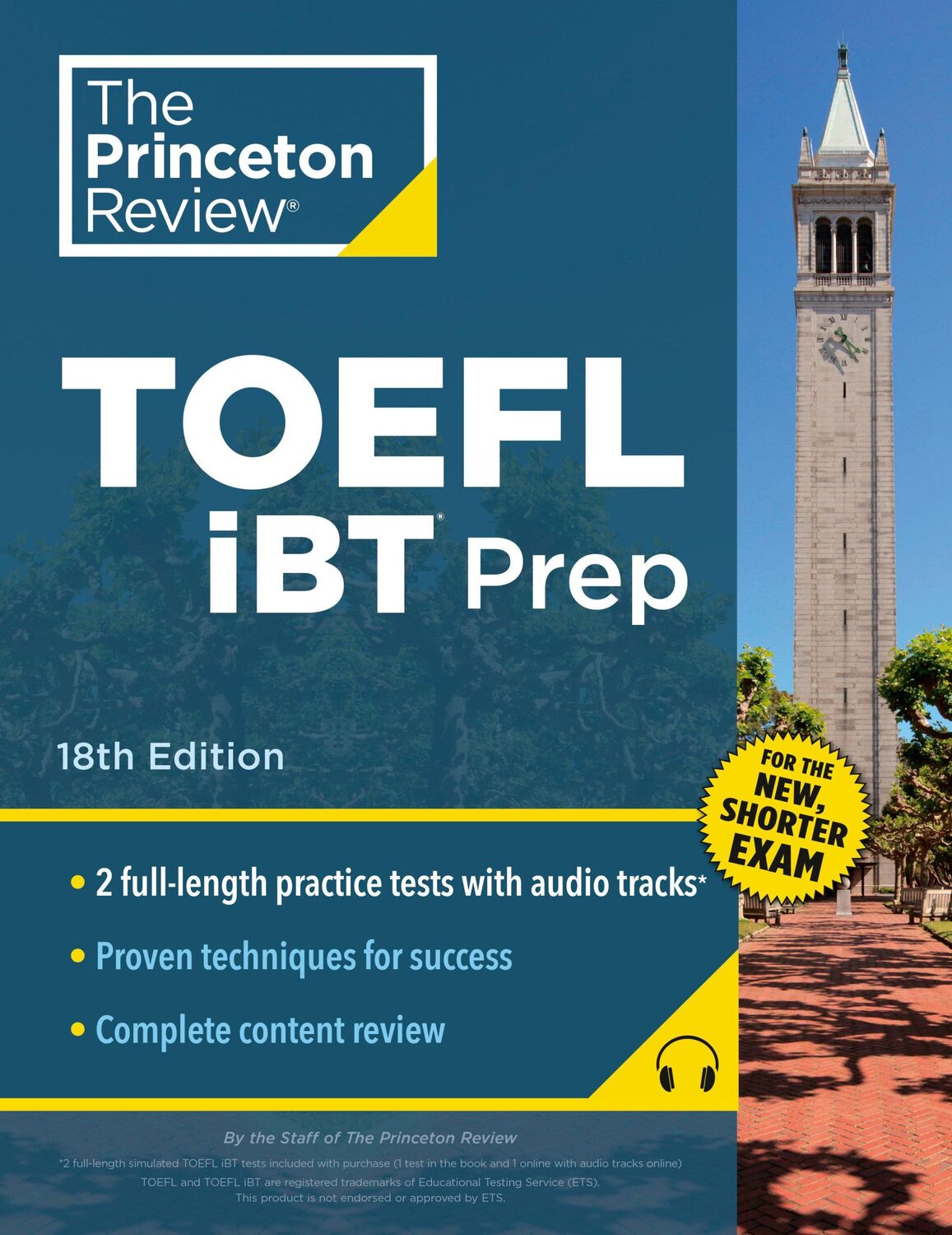 Cover: 9780593517444 | Princeton Review TOEFL iBT Prep with Audio/Listening Tracks, 2023