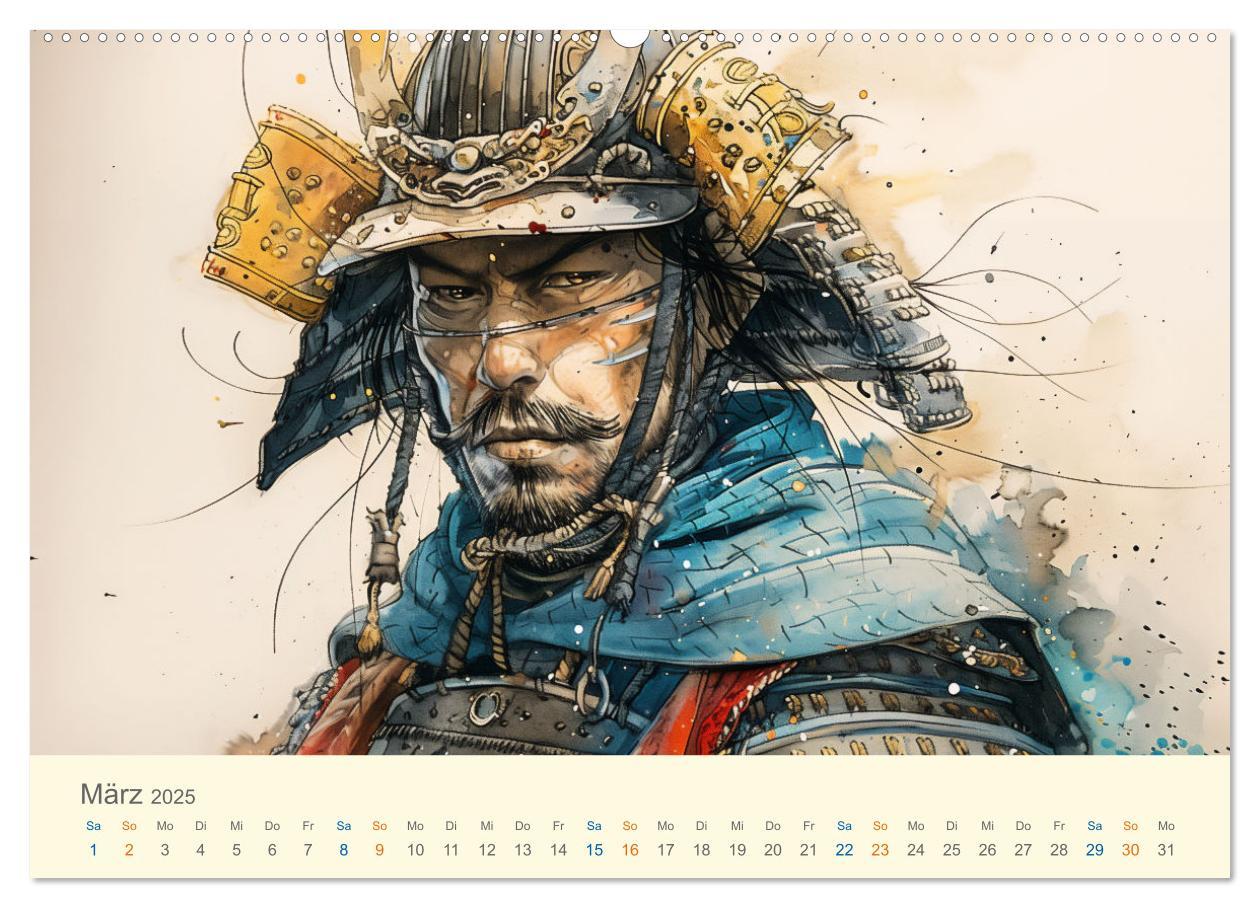 Bild: 9783457129920 | Samurai - whimsical inked style (Wandkalender 2025 DIN A2 quer),...