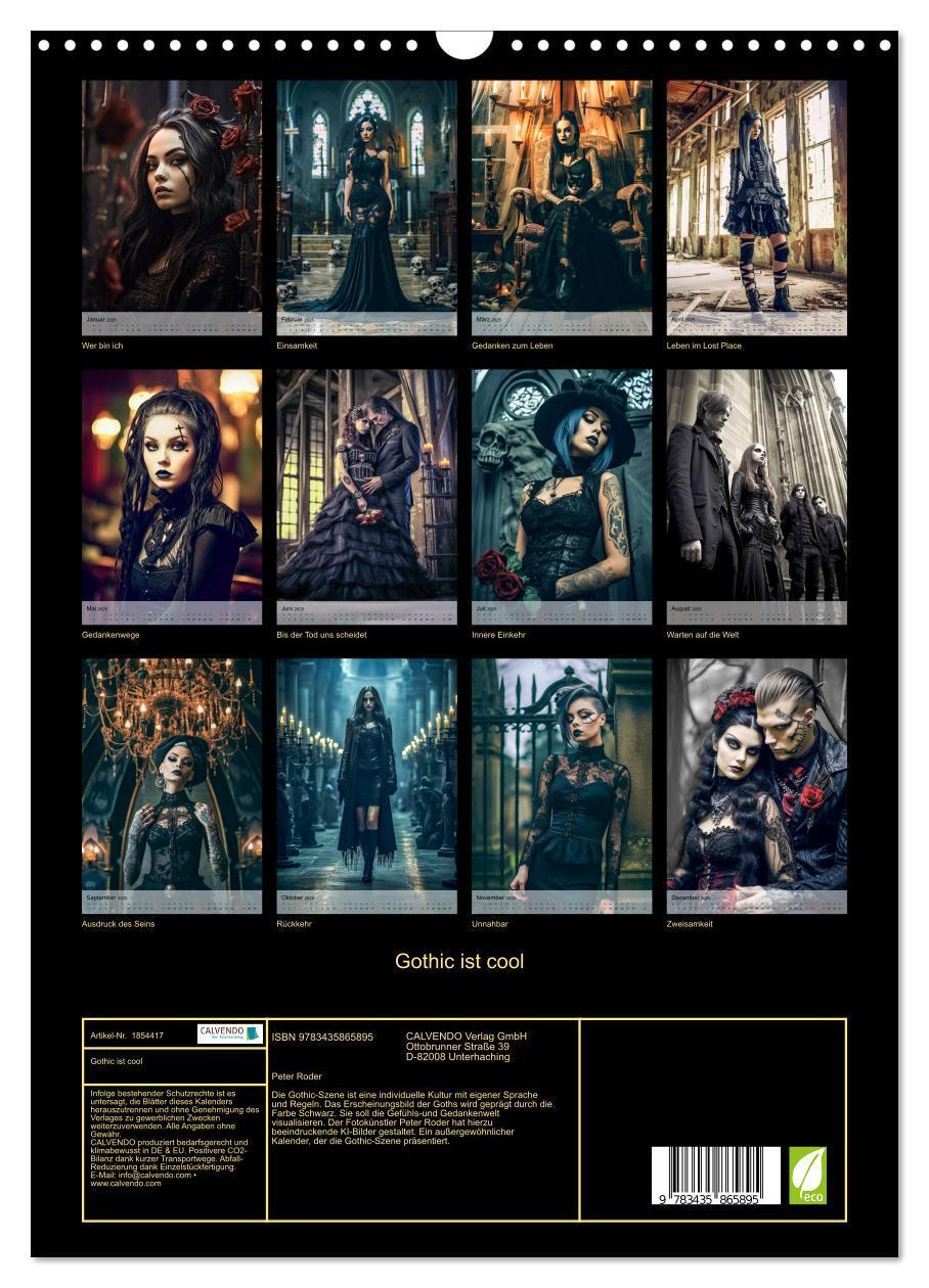 Bild: 9783435865895 | Gothic ist cool (Wandkalender 2025 DIN A3 hoch), CALVENDO...