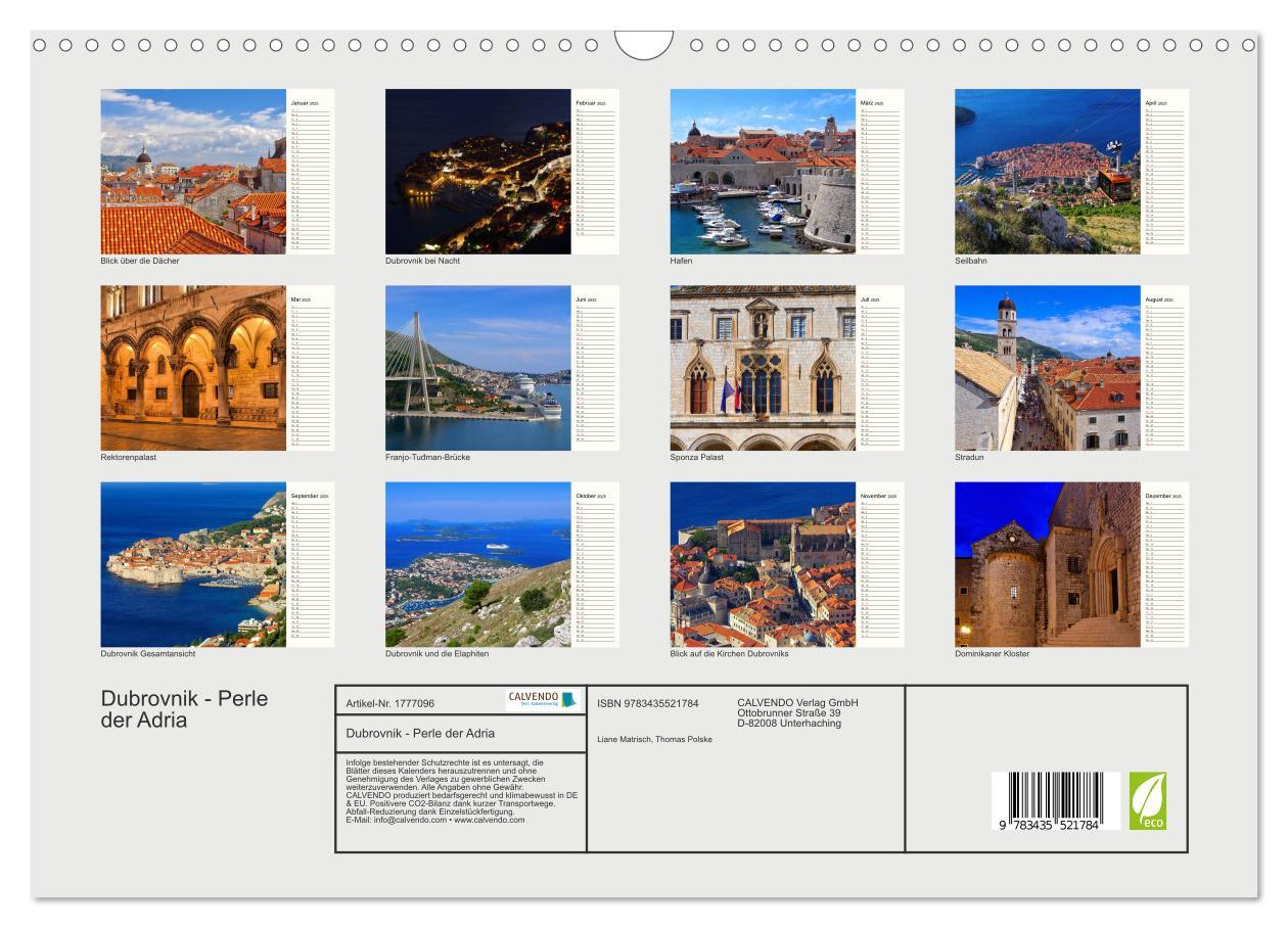 Bild: 9783435521784 | Dubrovnik - Perle der Adria (Wandkalender 2025 DIN A3 quer),...