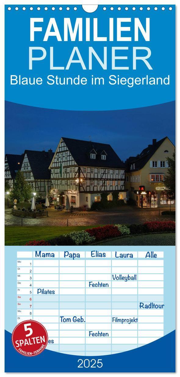 Cover: 9783457104866 | Familienplaner 2025 - Blaue Stunde im Siegerland mit 5 Spalten...