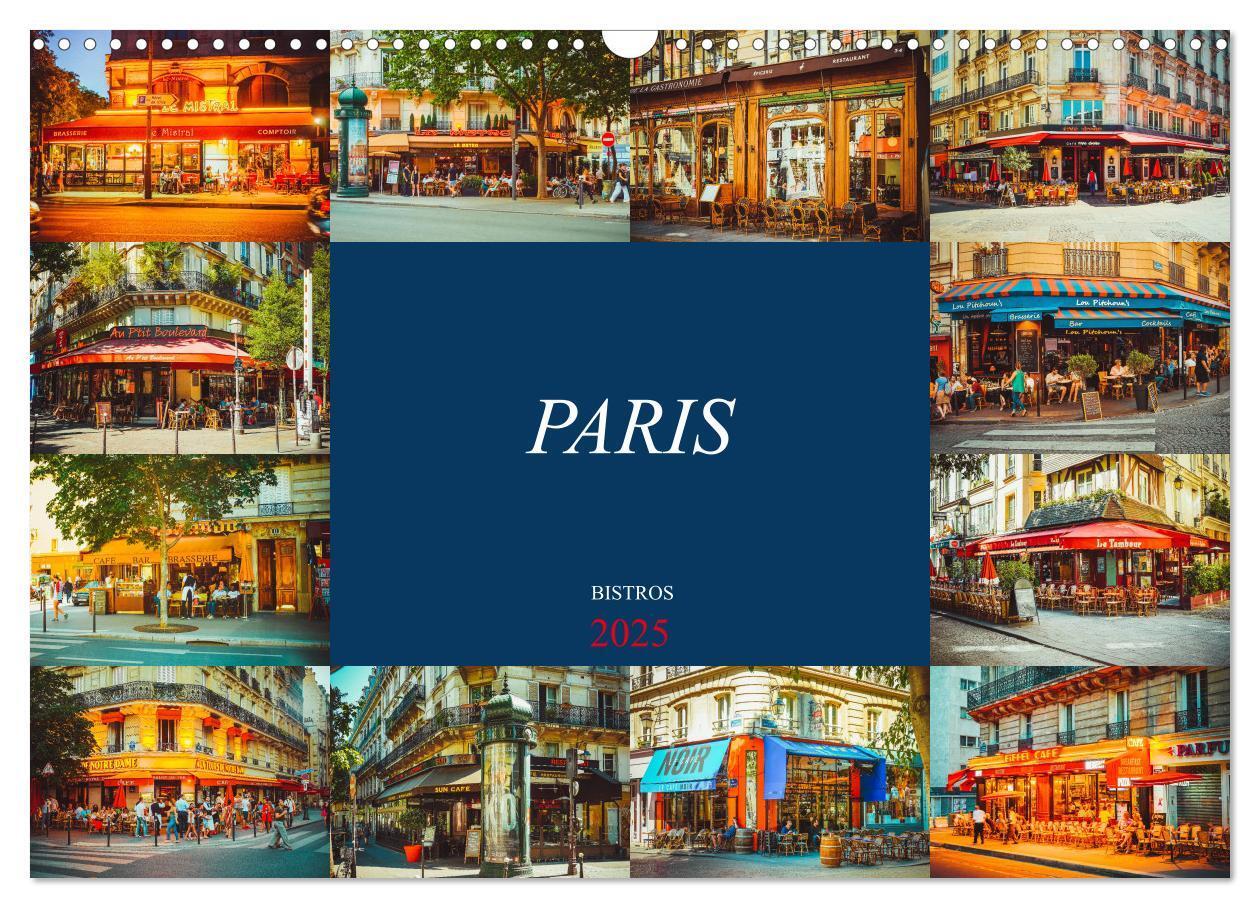 Cover: 9783435366309 | Paris Bistros (Wandkalender 2025 DIN A3 quer), CALVENDO Monatskalender