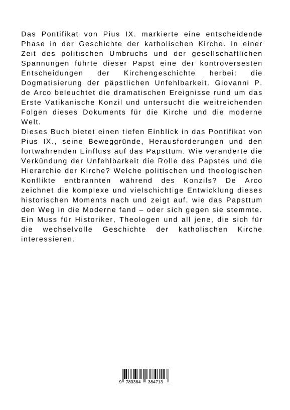 Rückseite: 9783384384713 | Der Papst der Unfehlbarkeit: Pius IX. und das Erste Vatikanische...