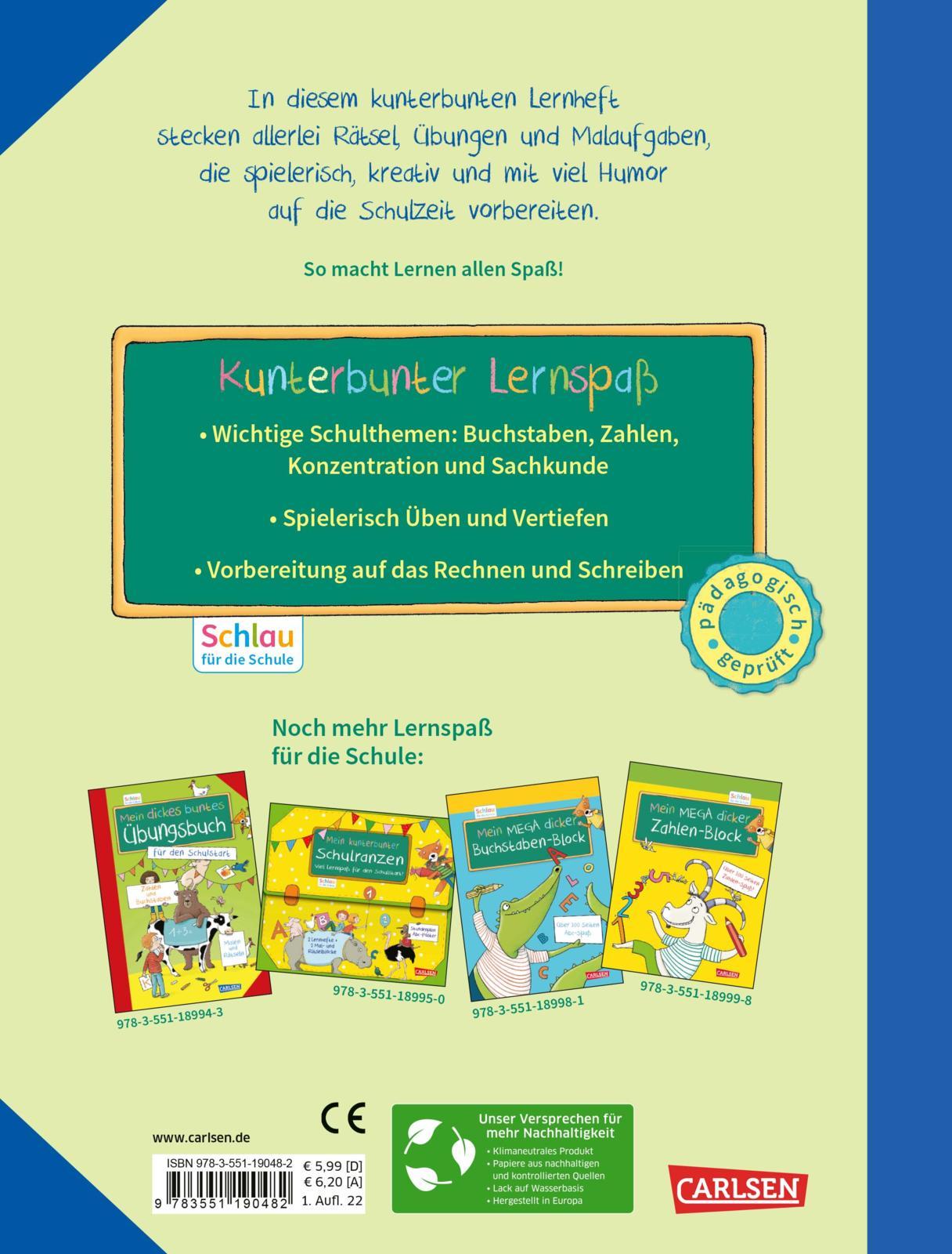 Rückseite: 9783551190482 | Schlau für die Schule: Mein kunterbuntes dickes Lernheft:...