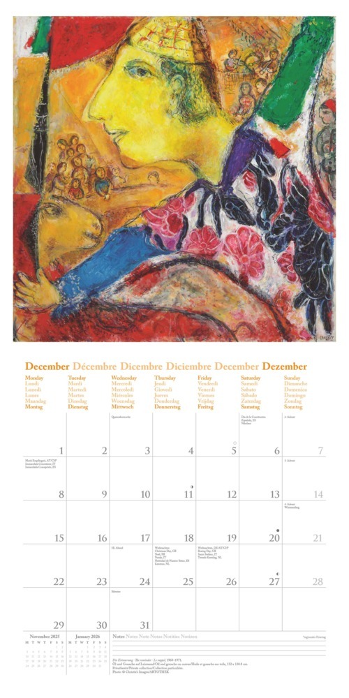 Bild: 4002725994103 | N NEUMANNVERLAGE - Marc Chagall 2025 Broschürenkalender, 30x30cm,...