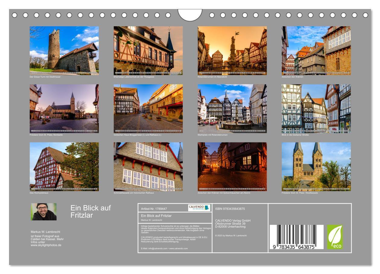 Bild: 9783435643875 | Ein Blick auf Fritzlar (Wandkalender 2025 DIN A4 quer), CALVENDO...