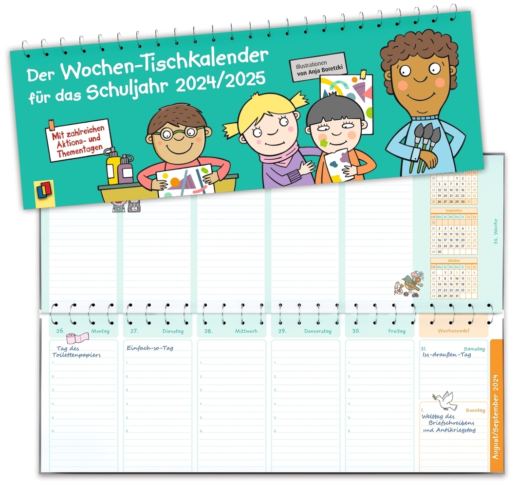 Cover: 9783834664860 | Der Wochen-Tischkalender für das Schuljahr 2024/2025 | Anja Boretzki