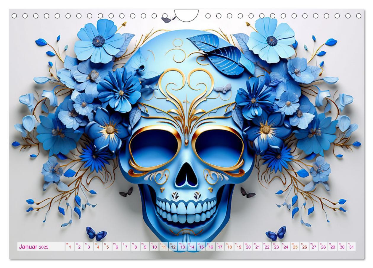 Bild: 9783383854507 | Skull Flower - Totenkopf ART (Wandkalender 2025 DIN A4 quer),...