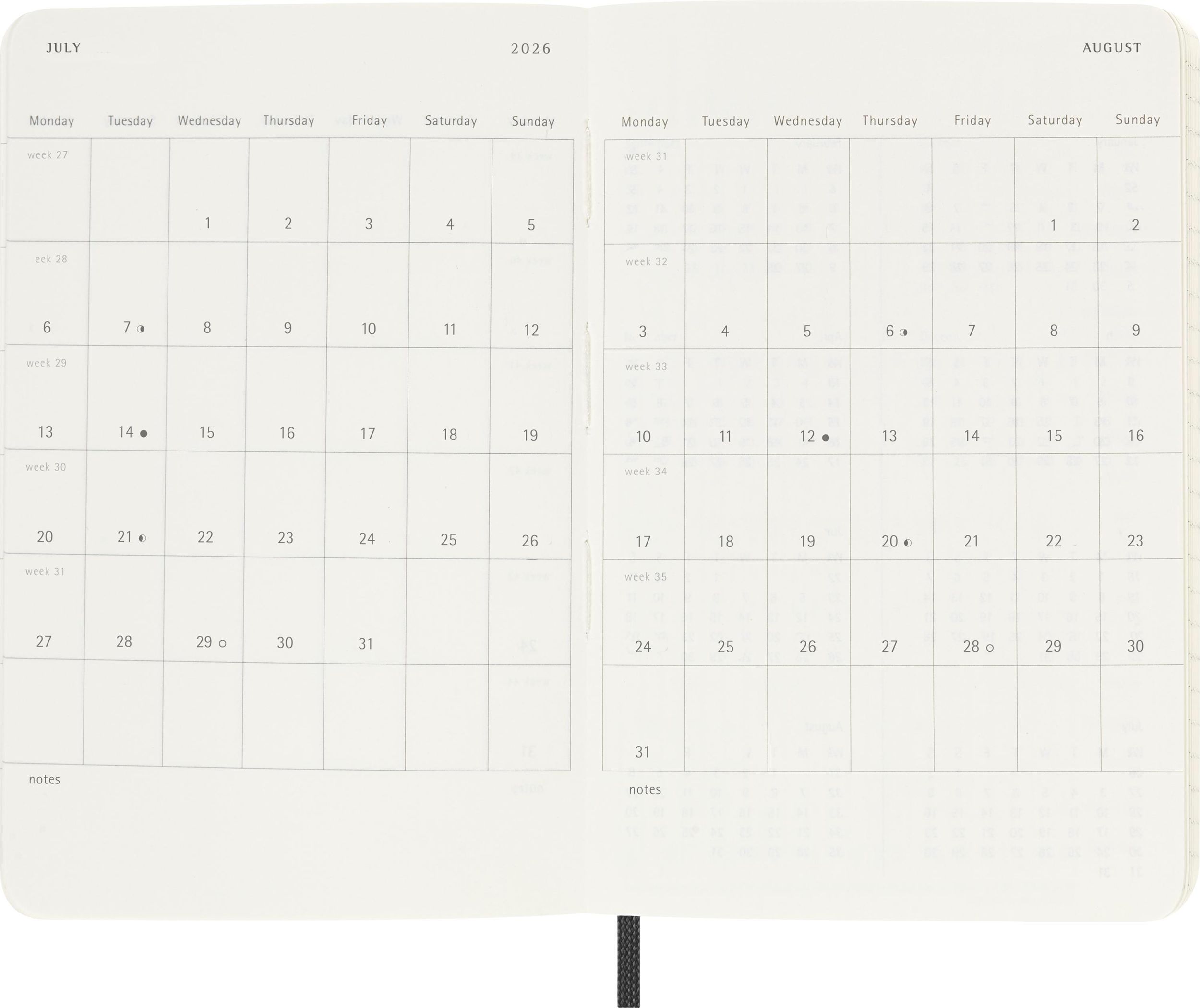 Bild: 8056999275471 | Moleskine 18 Monate Wochenkalender 2025/2026, P/A6, 1 Wo = 1 Seite,...