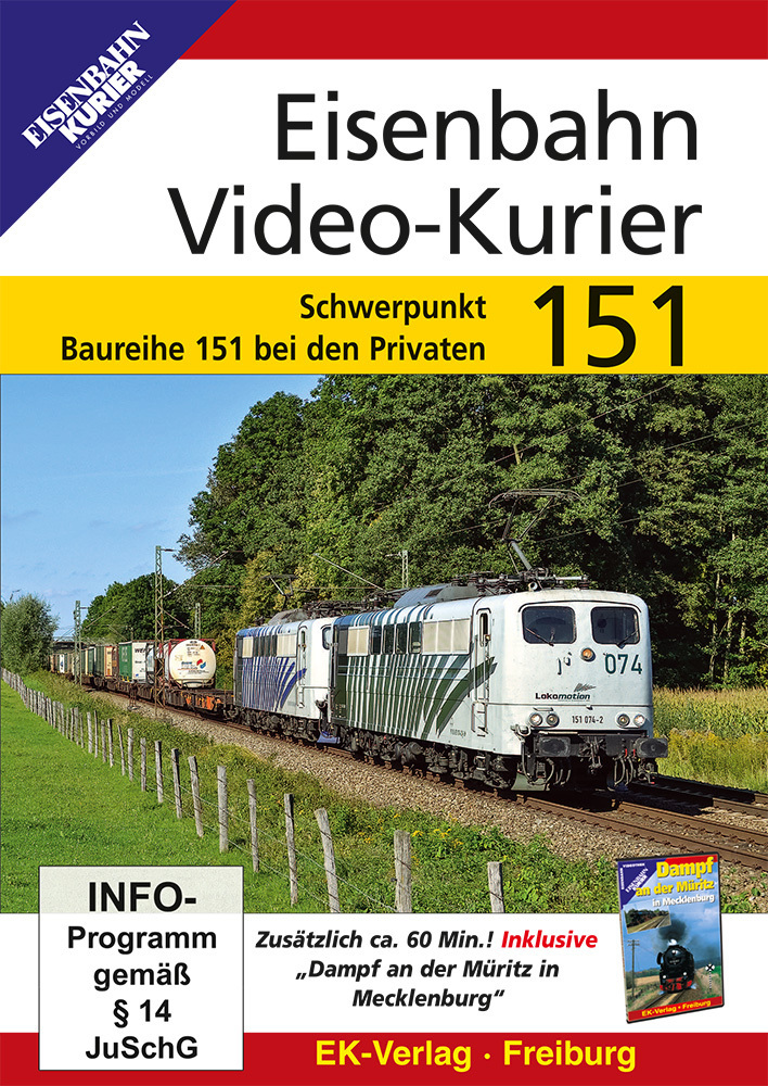 Cover: 4018876085515 | Eisenbahn Video-Kurier 151, DVD-Video | DVD | DVDBOX | 105 Min. | 2021