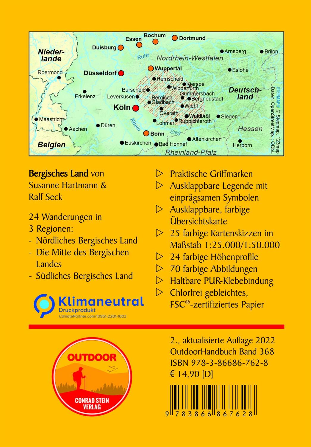 Rückseite: 9783866867628 | Bergisches Land | 24 Bergische Streifzüge | Susanne Hartmann (u. a.)