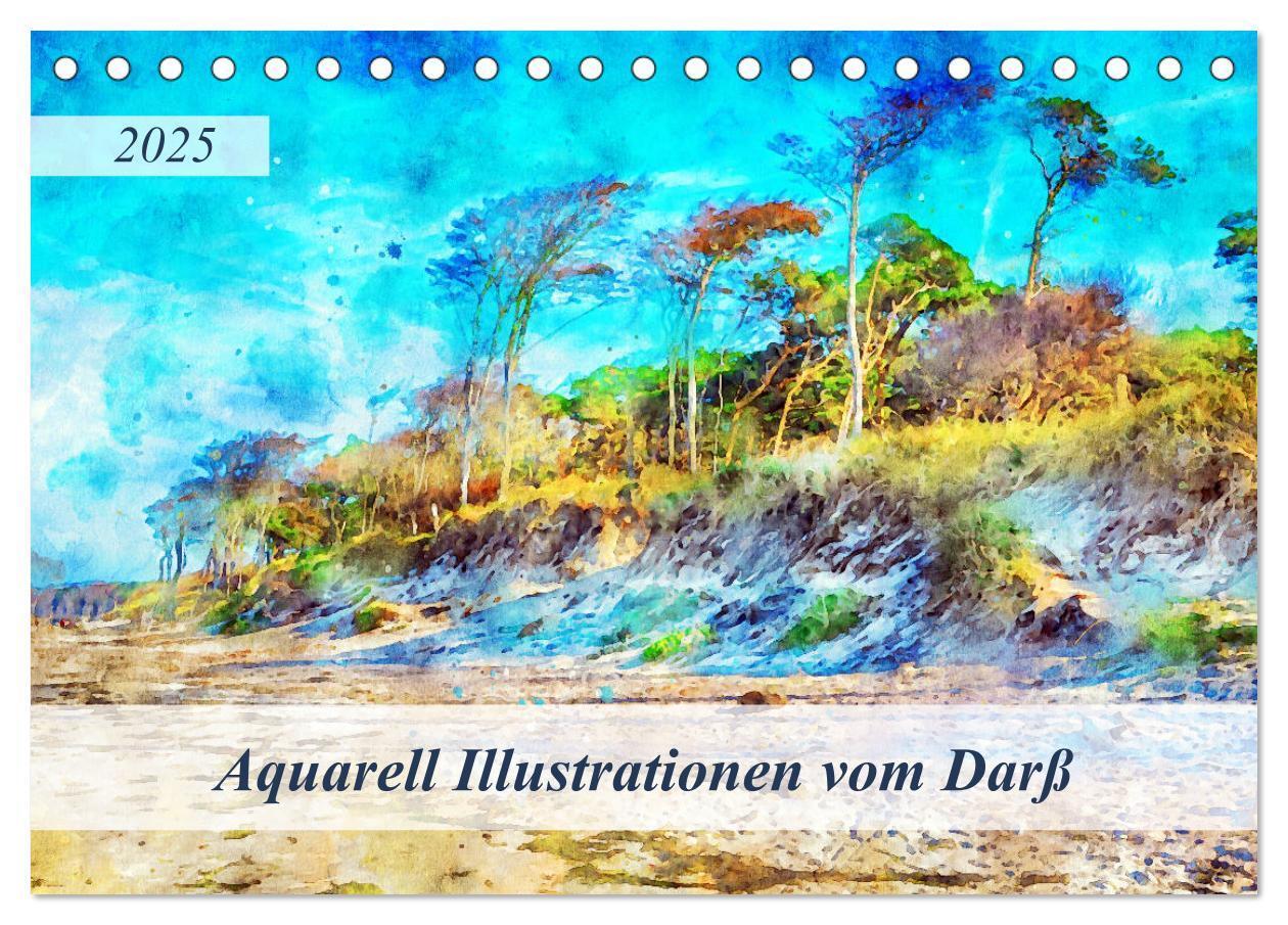 Cover: 9783435143979 | Aquarell Illustrationen vom Darß (Tischkalender 2025 DIN A5 quer),...