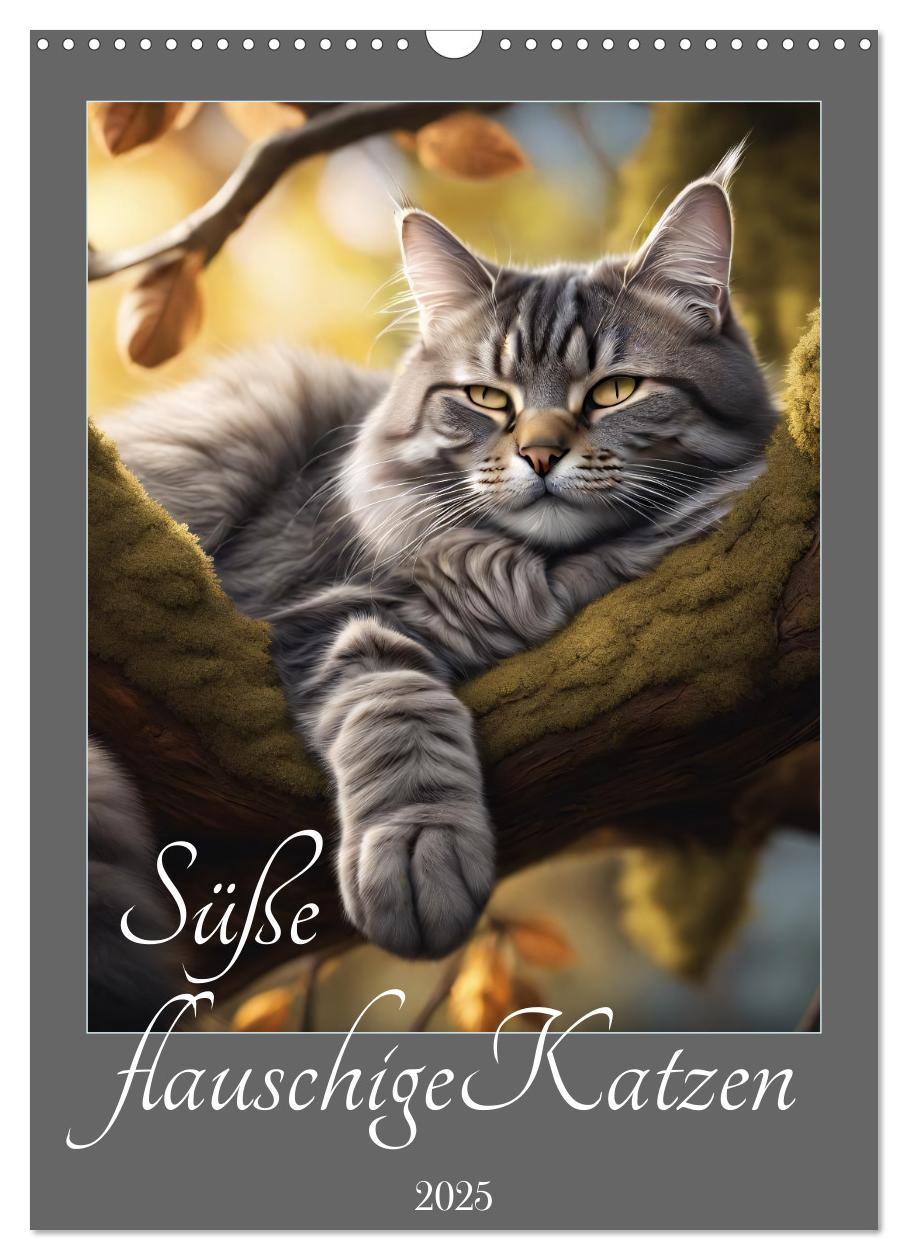 Cover: 9783435848638 | Süße flauschige Katzen (Wandkalender 2025 DIN A3 hoch), CALVENDO...