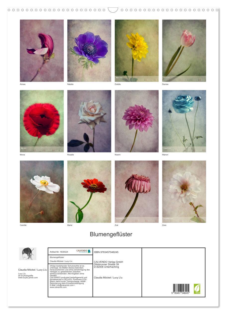 Bild: 9783457048245 | Blumengeflüster (Wandkalender 2025 DIN A2 hoch), CALVENDO...