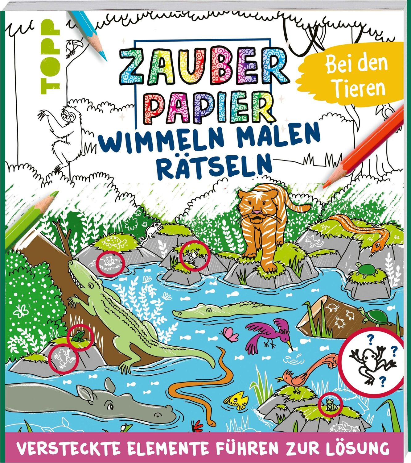 Cover: 9783735890214 | Zauberpapier Wimmeln Malen Rätseln - Bei den Tieren | Josephine Jones