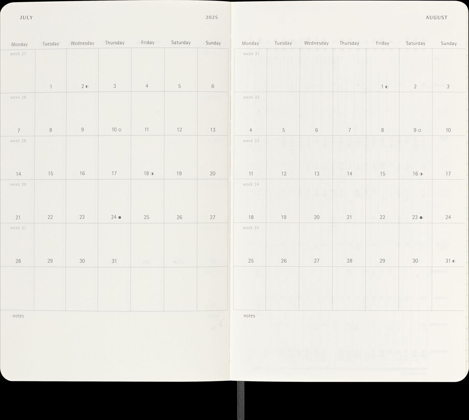 Bild: 8056999270469 | Moleskine 12 Monate Monats Notizkalender 2025, Large/A5, 1 Wo = 2...