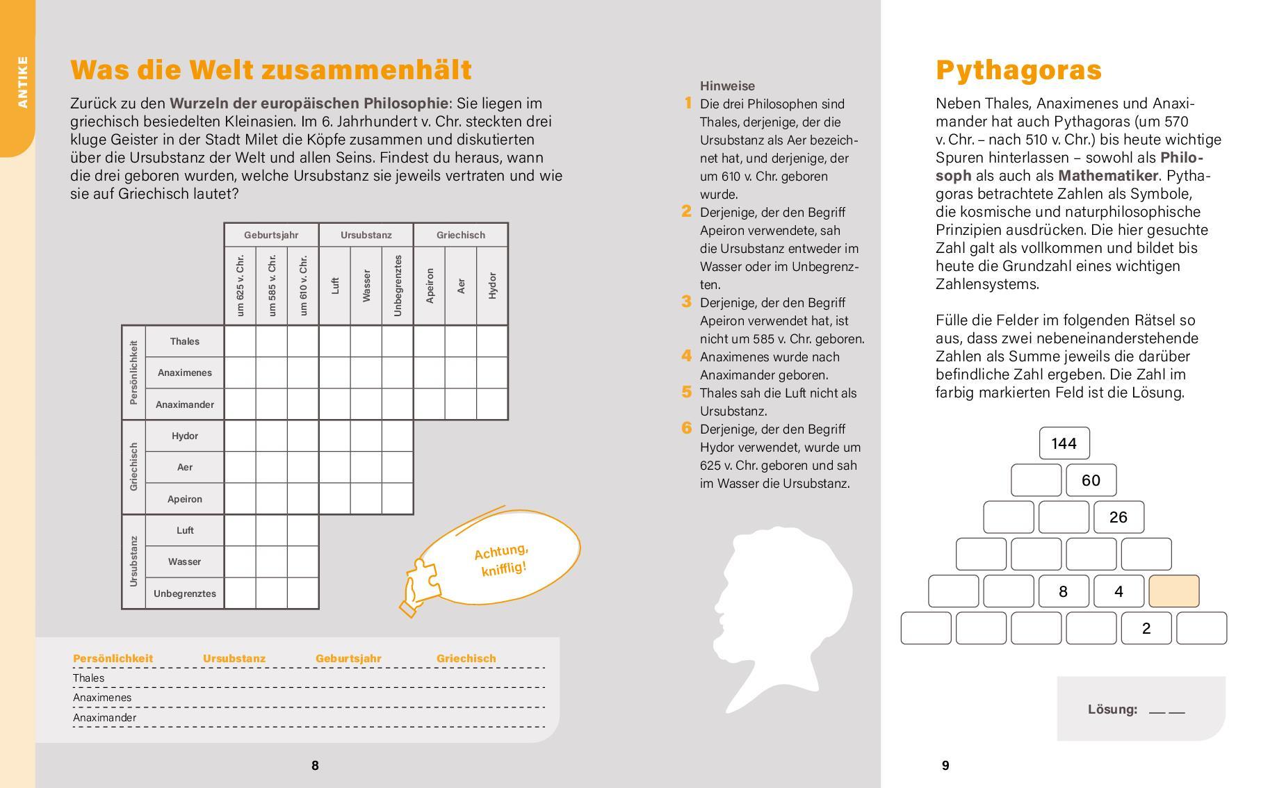 Bild: 9783961284597 | Die großen Philosophen I Wissen in Rätseln | Taschenbuch | Deutsch