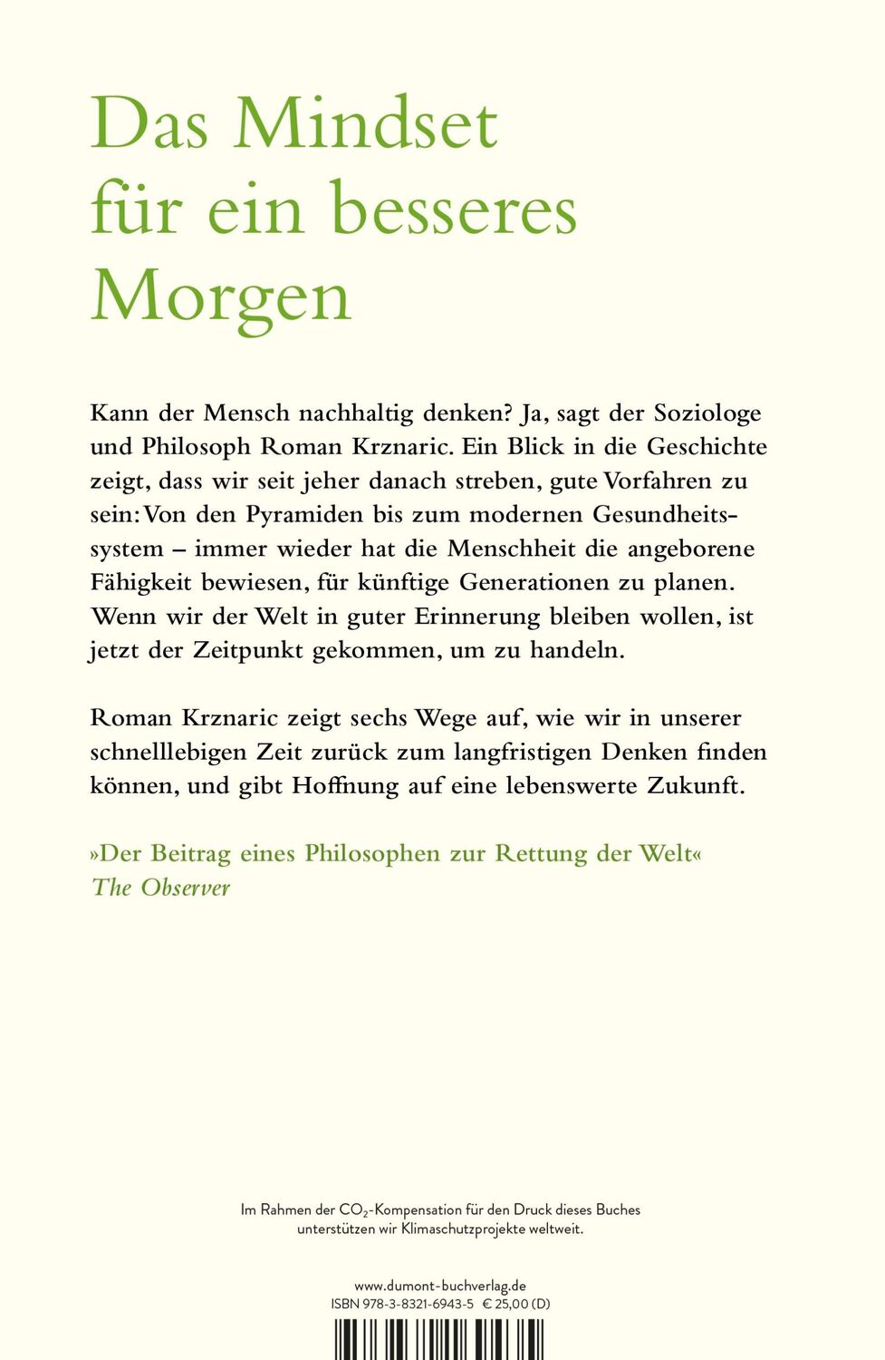 Rückseite: 9783832169435 | Der gute Vorfahr | Langfristiges Denken in einer kurzlebigen Welt