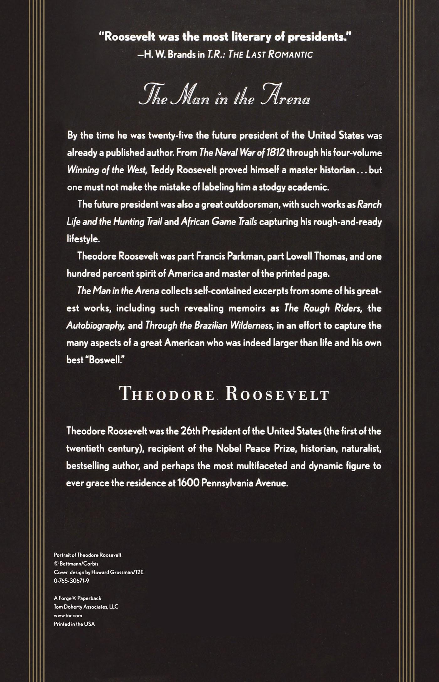 Rückseite: 9780765306715 | The Man in the Arena | Theodore Iv Roosevelt | Taschenbuch | Englisch