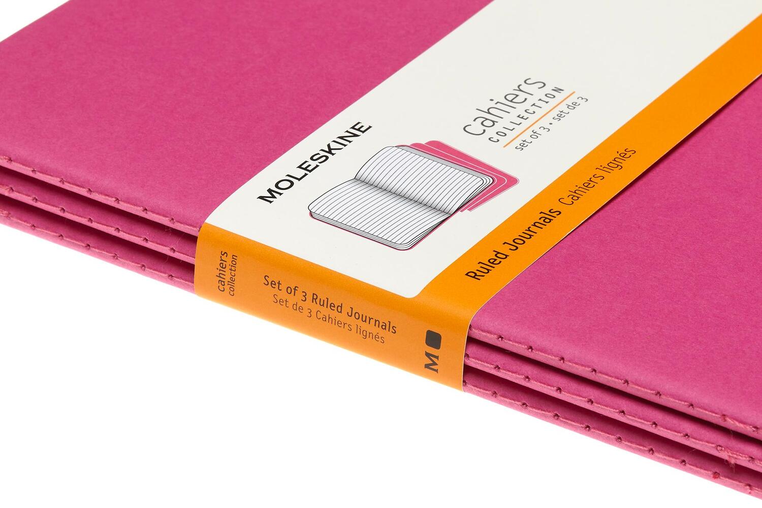 Bild: 8058647629650 | Moleskine Cahier Large/A5, 3er Set, Liniert, Kinetisches Pink | 2019