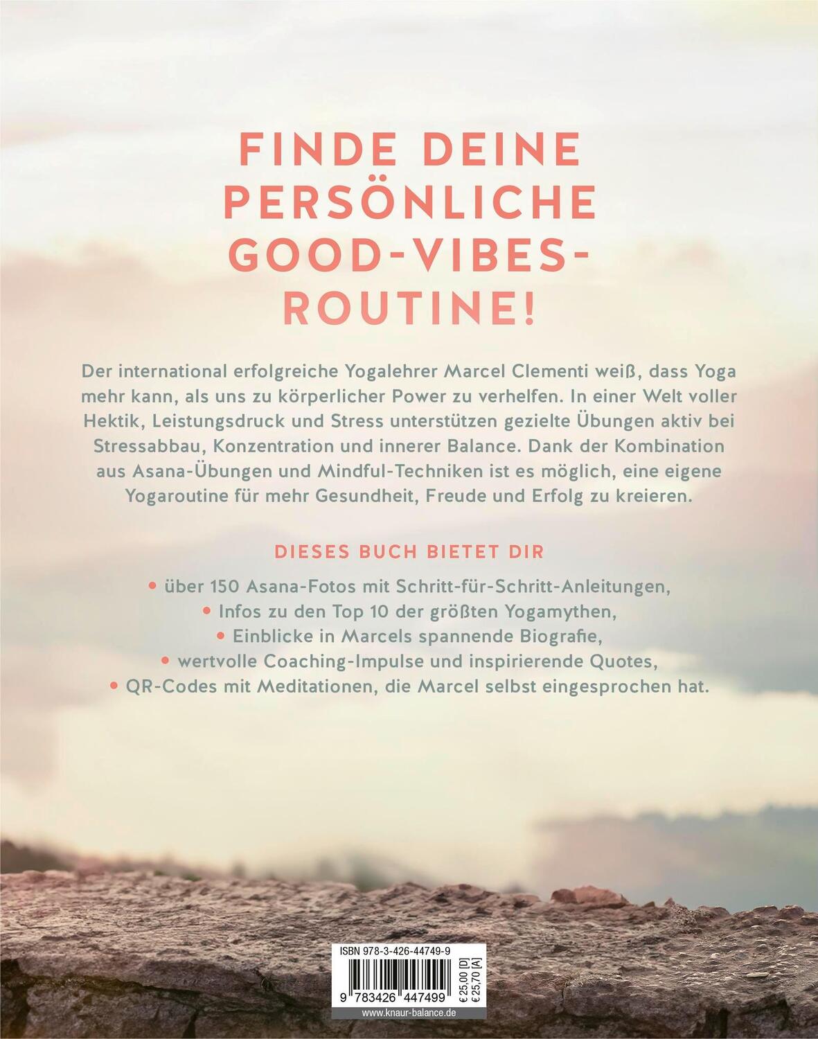 Rückseite: 9783426447499 | Good Vibes Yoga | Marcel Clementi | Taschenbuch | 240 S. | Deutsch