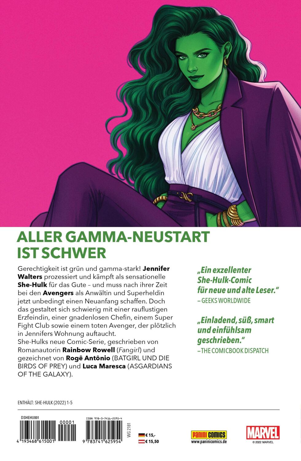 Rückseite: 9783741625954 | She-Hulk | Bd. 1: Gamma-Neuanfang | Rainbow Rowell (u. a.) | Buch