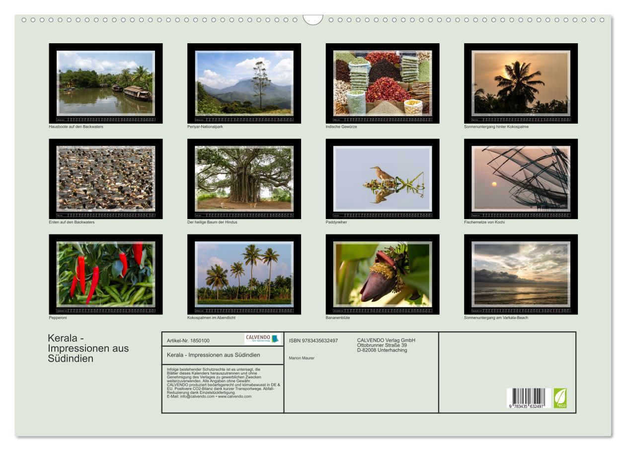 Bild: 9783435632497 | Kerala - Impressionen aus Südindien (Wandkalender 2025 DIN A2...