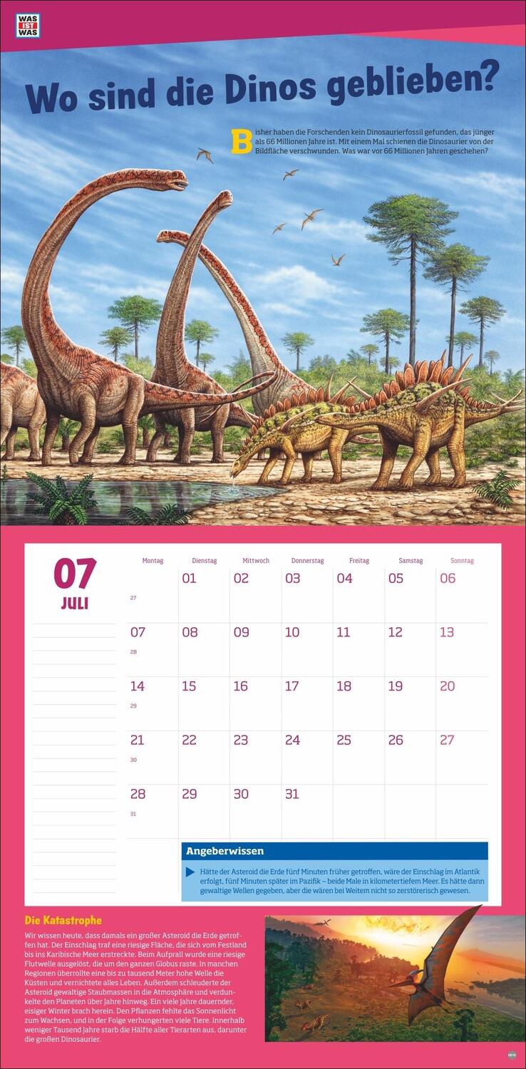 Bild: 9783756408412 | WAS IST WAS Dinosaurier Broschurkalender 2025 | Kalender | 28 S.